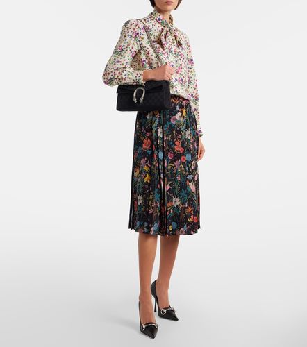 Camisa de seda floral con lazada - Gucci - Modalova