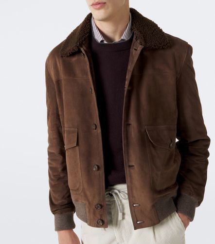 Shearling-lined suede jacket - Eleventy - Modalova