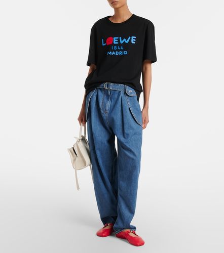 Camiseta de jersey de algodón con logo estampada - Loewe - Modalova