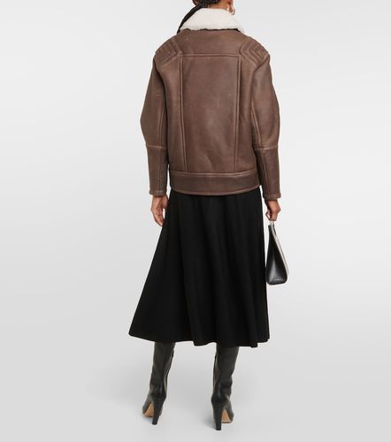 Shearling-trimmed leather jacket - Blancha - Modalova