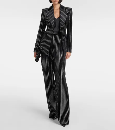 Embellished velvet straight pants - Alex Perry - Modalova