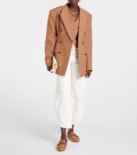 Leather-trimmed raffia loafers - Gianvito Rossi - Modalova
