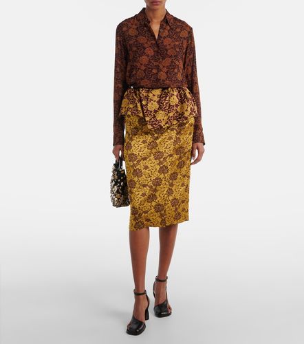 Floral ruffled midi skirt - Dries Van Noten - Modalova