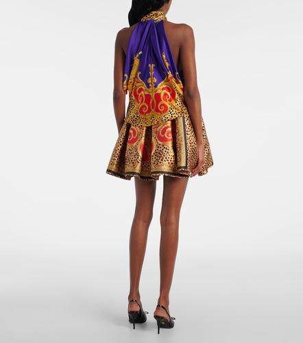 Bow-detail printed silk satin top - Versace - Modalova