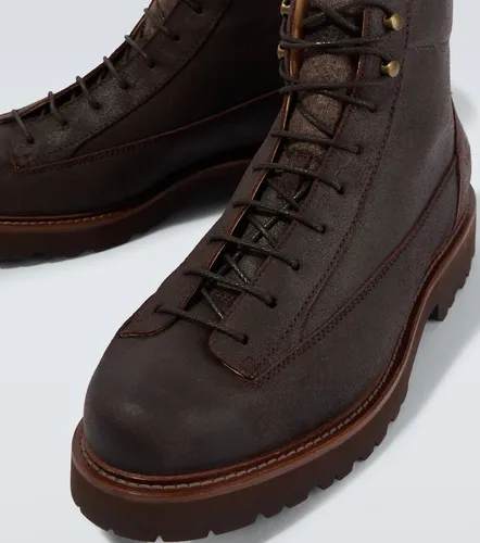 Botas con cordones de piel - Brunello Cucinelli - Modalova