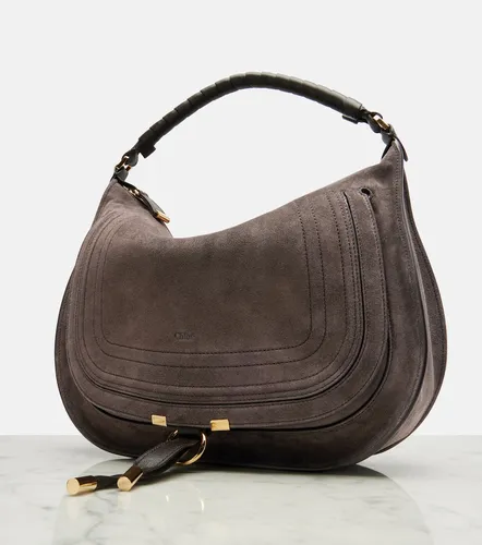 Marcie leather-trimmed suede shoulder bag - Chloe - Modalova