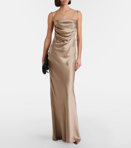 Draped silk satin gown - Saint Laurent - Modalova