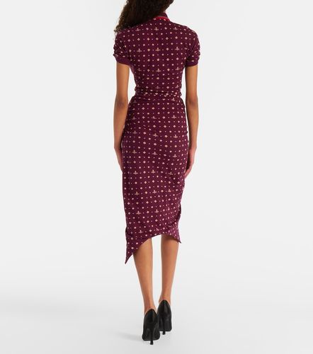 Pulling printed ruched cotton midi dress - Vivienne Westwood - Modalova