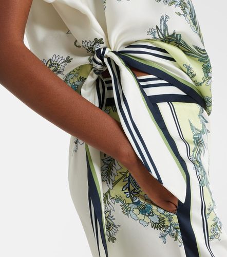 Top Tari monospalla in twill con stampa - Veronica Beard - Modalova