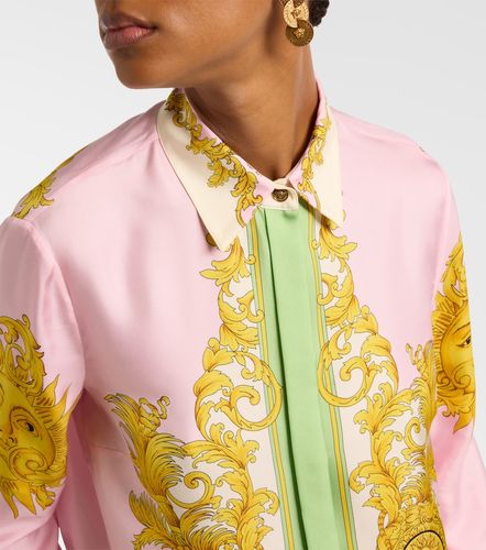 Camisa de sarga de seda estampada - Versace - Modalova