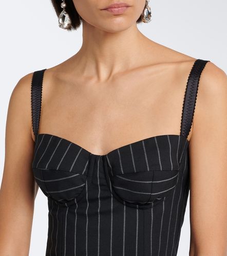 Abito bustier in misto lana e seta a righe - Dolce&Gabbana - Modalova