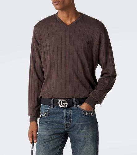 Pullover Double G in seta e cotone - Gucci - Modalova
