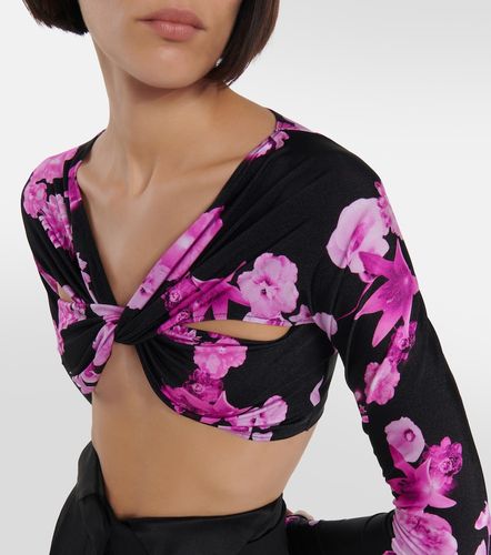 Crop top de jersey floral enroscado - Coperni - Modalova
