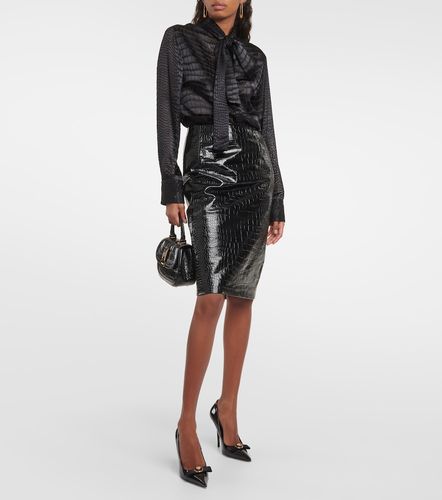 Versace Schluppenbluse aus Devoré - Versace - Modalova