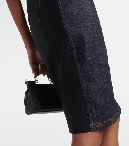 Abito midi di jeans con ricamo logo - Dolce&Gabbana - Modalova