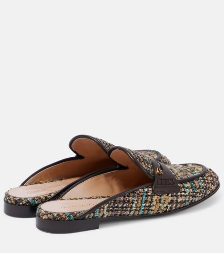 Leather-trimmed boucle mules - Gianvito Rossi - Modalova