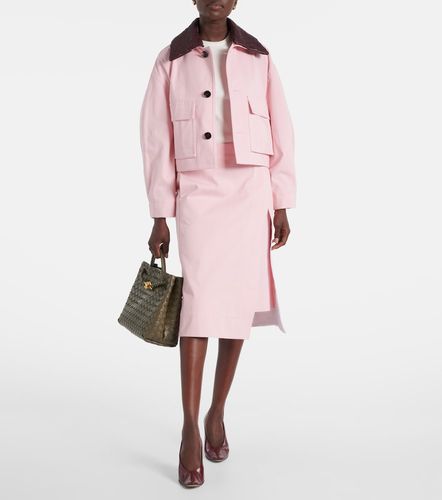 Falda midi de sarga de algodón - Bottega Veneta - Modalova