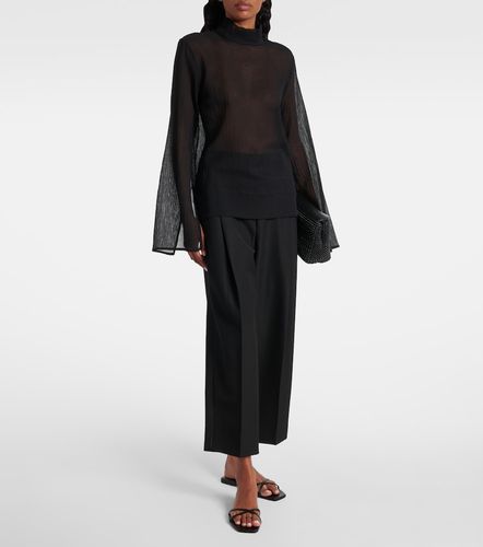 Top de cuello alto de algodón y seda - Toteme - Modalova