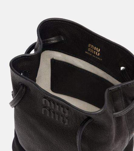 Borsa a tracolla in pelle con logo - Miu Miu - Modalova