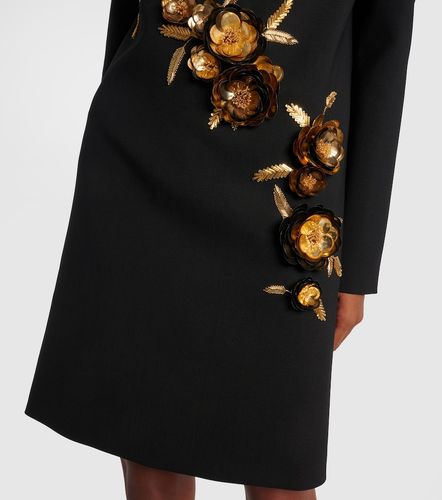 Embellished wool-blend shift dress - Carolina Herrera - Modalova