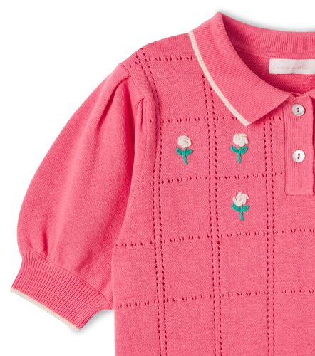 Polo de algodón con aplique floral bordado - C'era Una Volta - Modalova