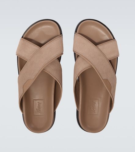 Leather-trimmed suede sandals - Brioni - Modalova