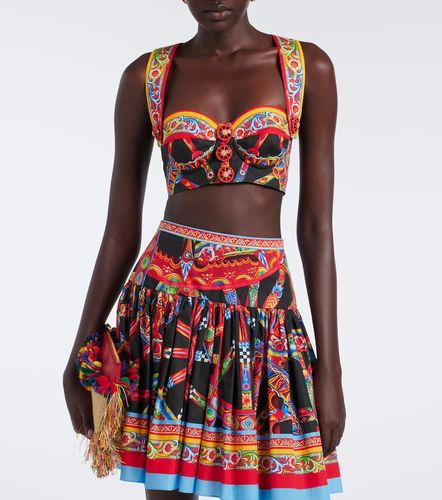 Crop top Carretto de popelín de algodón - Dolce&Gabbana - Modalova