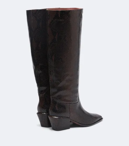 Bettina snake-effect leather knee-high boots - Paris Texas - Modalova