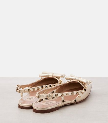 Bailarinas destalonadas Rockstud de piel - Valentino Garavani - Modalova
