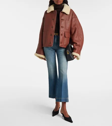 Lederjacke mit Shearling - Victoria Beckham - Modalova
