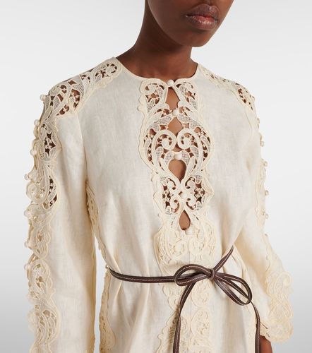 Awaken belted embroidered linen minidress - Zimmermann - Modalova