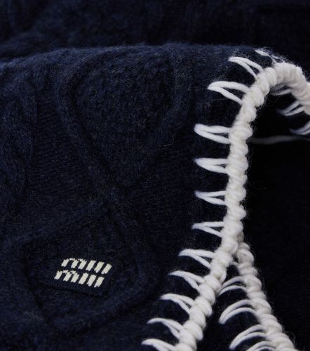 Cable-knit wool and cashmere scarf - Miu Miu - Modalova