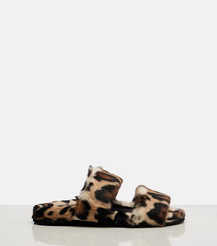 Leopard-print shearling slides - Dolce&Gabbana - Modalova