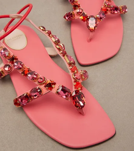 Embellished suede thong sandals - Valentino Garavani - Modalova