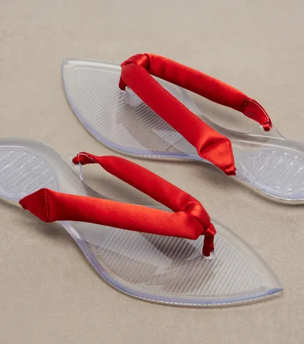 Alaia Invisible satin thong sandals - Alaia - Modalova