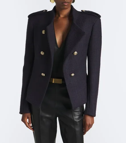 Double-breasted wool-blend tweed jacket - Balmain - Modalova