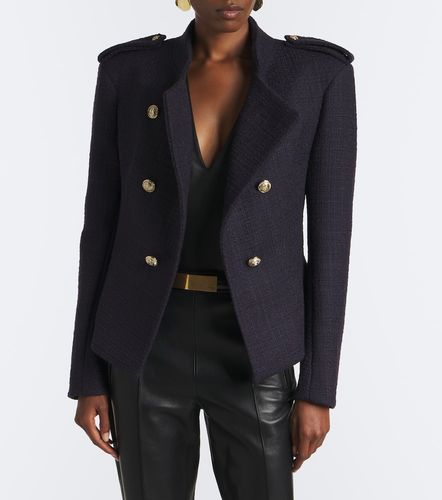 Double-breasted wool-blend tweed jacket - Balmain - Modalova