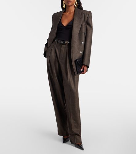 Herringbone wool wide-leg pants - Saint Laurent - Modalova