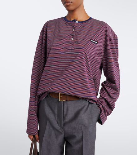 Camiseta con botones de jersey de algodón - Miu Miu - Modalova