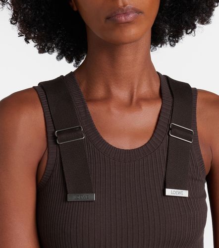 Abito midi in misto cotone a coste - Loewe - Modalova