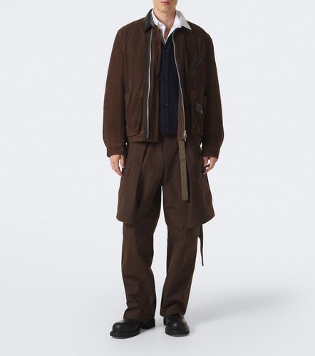 Leather-trimmed suede blouson jacket - Sacai - Modalova