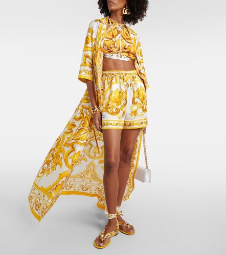 Sandalias de sarga de seda estampadas - Dolce&Gabbana - Modalova