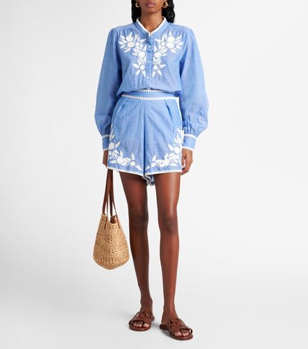 Shorts de chambray de algodón - Juliet Dunn - Modalova