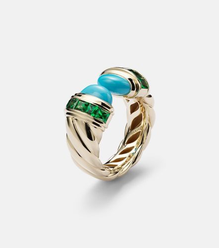 Anello Sculpted Cable in 18kt con turchese - David Yurman - Modalova