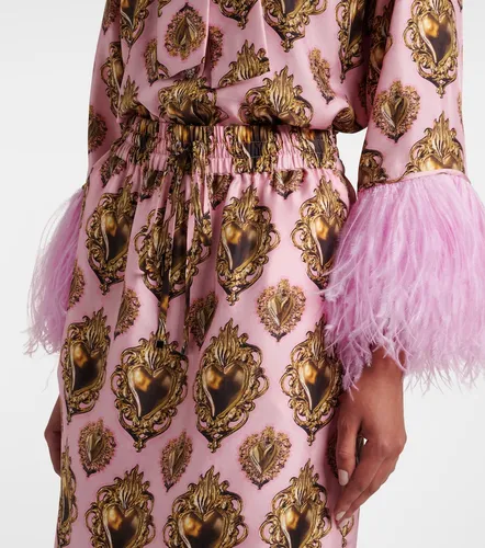 Falda midi de seda estampada - Dolce&Gabbana - Modalova