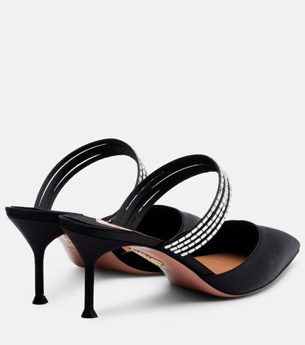 Luce 65 embellished satin mules - Aquazzura - Modalova