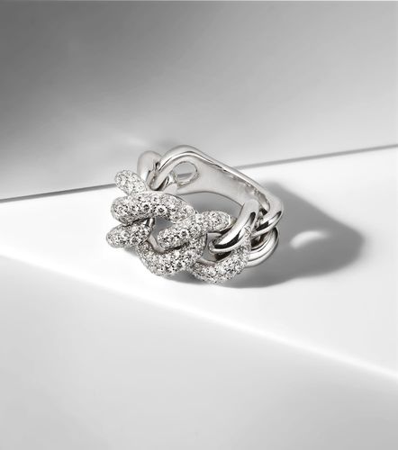 Catene 18kt white gold ring with diamonds - Pomellato - Modalova