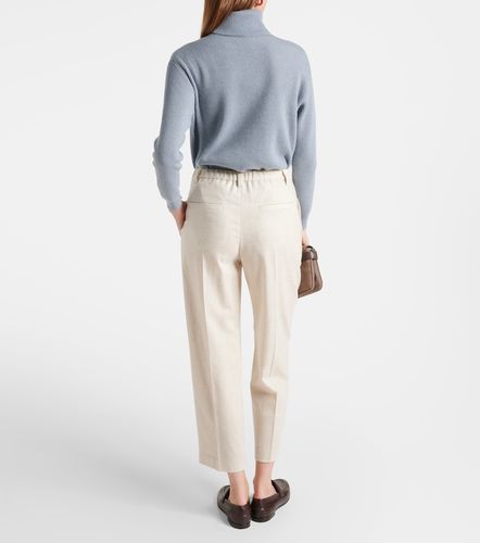 Pantalones rectos de algodón plisados - Brunello Cucinelli - Modalova