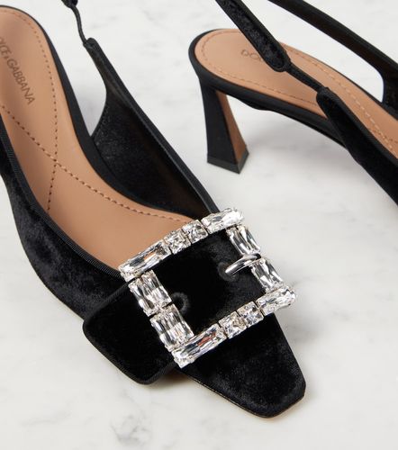 Pumps slingback DG in velluto - Dolce&Gabbana - Modalova