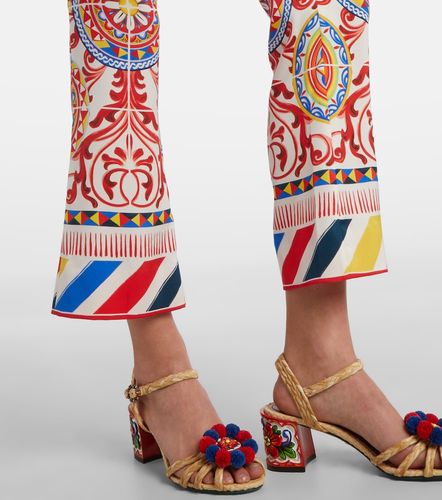 Cropped printed silk-blend flared pants - Dolce&Gabbana - Modalova